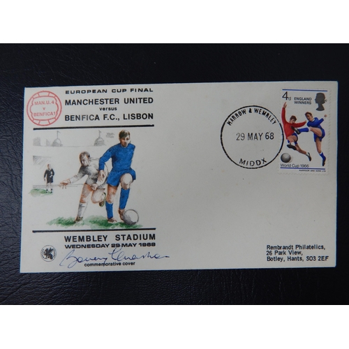 301 - European Cup Final Manchester United vs Benfica FC; Lisbon Cover dated 29 May 1968 signed by Bobby C... 