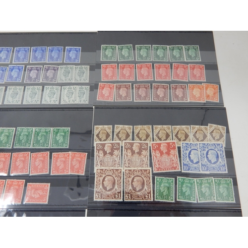 304 - Superb selection of GB KGVI Stamps all UMM to high values housed on 9 x stockcards