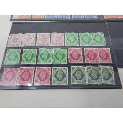 304 - Superb selection of GB KGVI Stamps all UMM to high values housed on 9 x stockcards