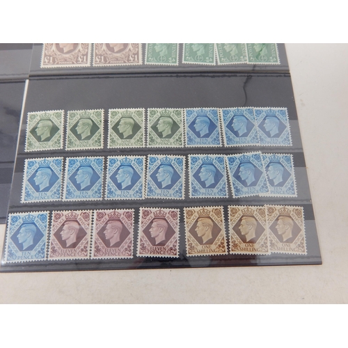 304 - Superb selection of GB KGVI Stamps all UMM to high values housed on 9 x stockcards