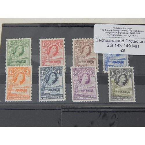 136 - Bechuanaland selection of stamps. Mostly mint hinged.