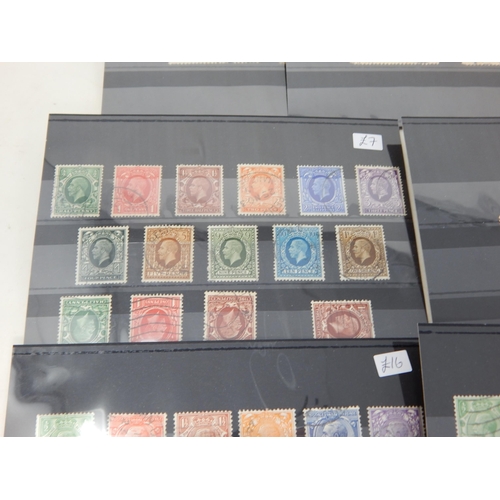 156 - A large group of KGV stamps. Includes Seahorses, 1/2d to 1s, block of 6 1s bistre-brown & British Em... 