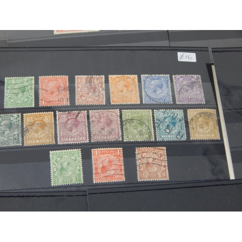 156 - A large group of KGV stamps. Includes Seahorses, 1/2d to 1s, block of 6 1s bistre-brown & British Em... 