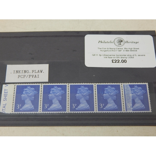 158 - A great collection of QEII error and flaw stamps. Very interesting