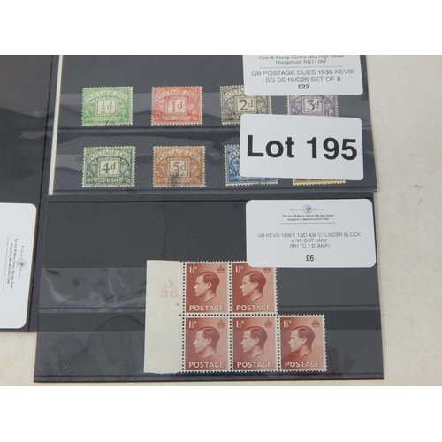 195 - Delightful collection of KEVIII stamps including1936 postage dues set.