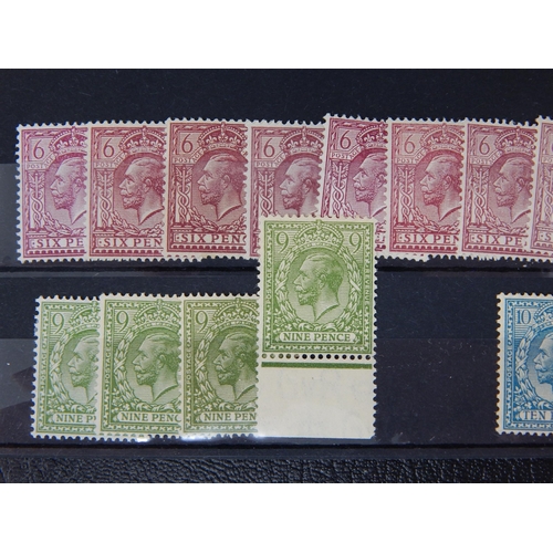 297 - 1924-26 6d reddish-purple & purple (x10 incl. Z36control copy). 9d olive-green (x 4
incl. Margin... 