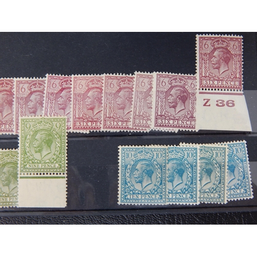 297 - 1924-26 6d reddish-purple & purple (x10 incl. Z36control copy). 9d olive-green (x 4
incl. Margin... 