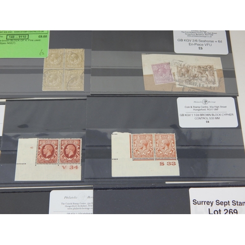 269 - Mixed selection of KGV stamps ranging from 1d to 10d