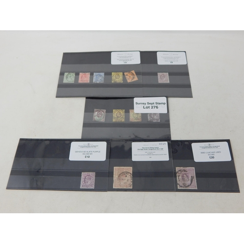 276 - Selection of KEVII ranging from fine used to mint hinged