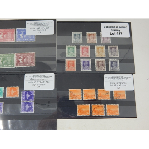 487 - 8 Indian sets varying from used to mint never hinged. Including a upu set, Convention
states and off... 