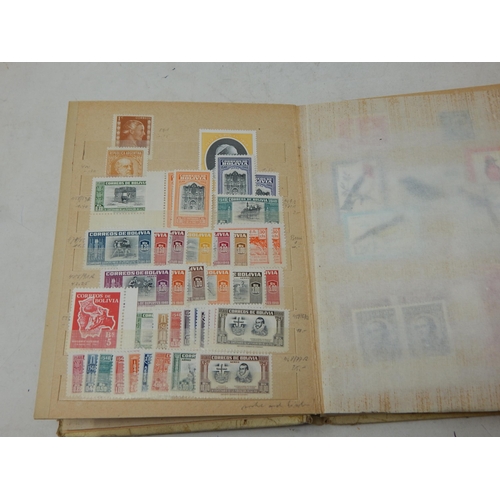 311 - A large collection of Mint Stamps housed in vintage album including Bolivia, Uruguay, Argentina, Cam... 