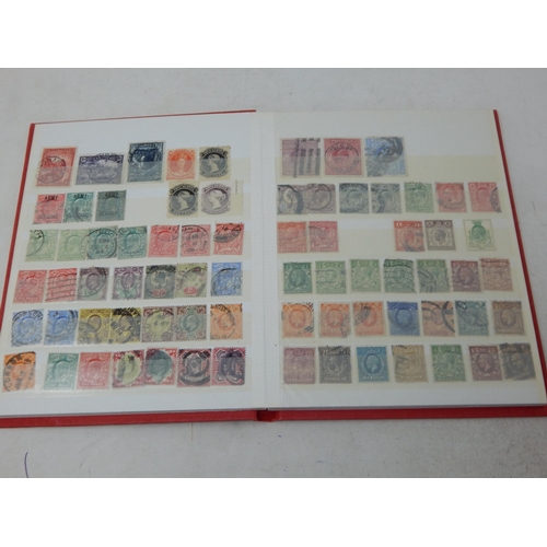 319 - A small red Stockbook containing a useful range of QV from 1d Reds, 5s rose, 2d blue, Australia, GB ... 