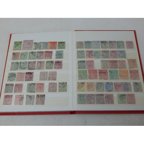 319 - A small red Stockbook containing a useful range of QV from 1d Reds, 5s rose, 2d blue, Australia, GB ... 