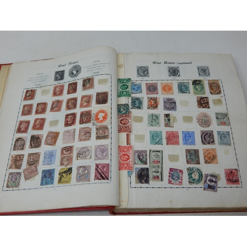 323 - Excelsior Stamp Album containing a large collection of GB Stamps from QV 1d Reds to KGV; and a large... 