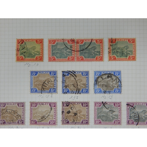 329 - Federated Malay states selection on vintage album sheet (cat £193)