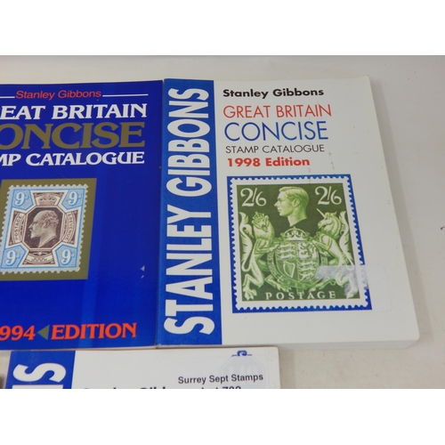 782 - Stanley Gibbons Great Britain Concise stamp catalogues, 1994, 1996 & 1998. A First
Day Cover col... 