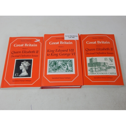 783 - Stanley Gibbons Great Britain KEVII to KGVI specialist stamp catalogue Vol 2, 8th edition
and 2 x Vo... 