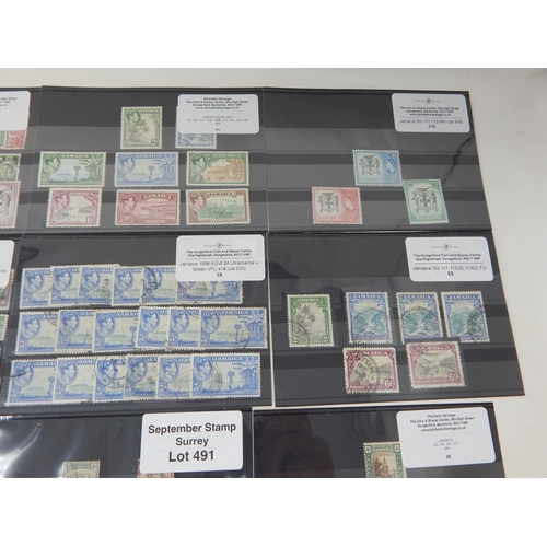 491 - Fine grouping of Jamaican stamps. All sets varying from used to Mint.