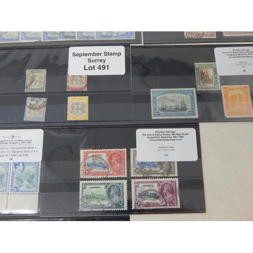 491 - Fine grouping of Jamaican stamps. All sets varying from used to Mint.