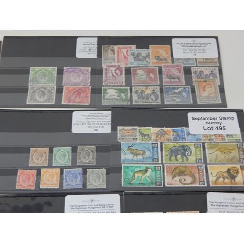 495 - Kenya Uganda and Tanganyika, 15 sets of stamps.