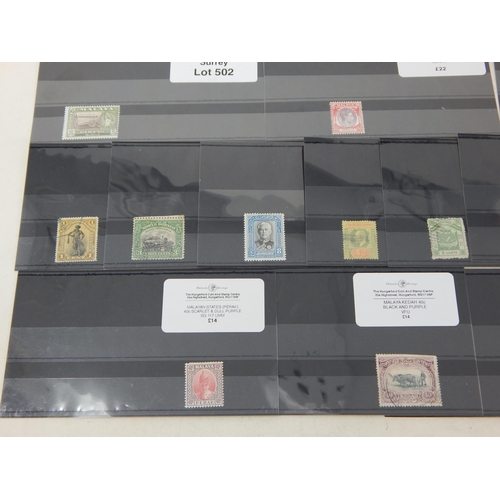 502 - A fine grouping of Malay states stamps.FU to UMM.