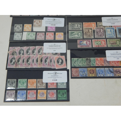 507 - Kelatan, Sarawak, Penang, Trengganu and other stamp sets from Maylasia.