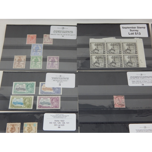 513 - Fantastic collection of stamps from Malta. Including a few blocks.