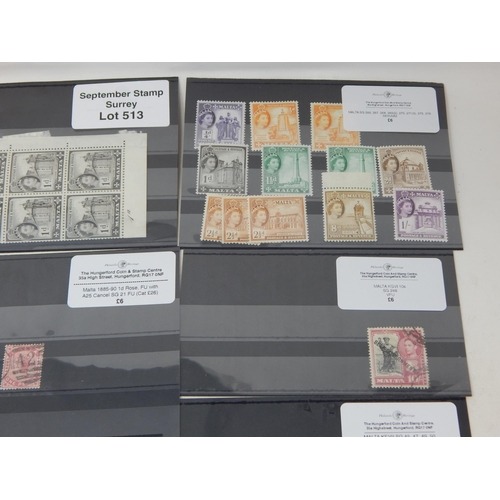 513 - Fantastic collection of stamps from Malta. Including a few blocks.