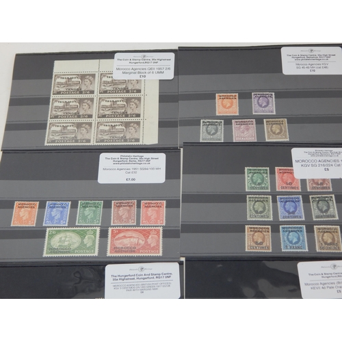 519 - Nice selection of Morocco stamps, including QEII 1957 marginal block of 6 and 1936
KEVIII corner blo... 