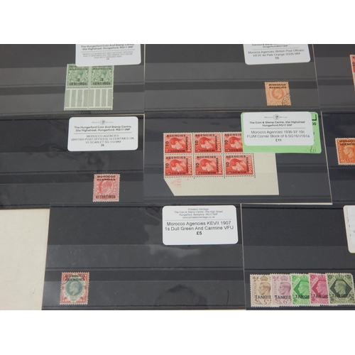 519 - Nice selection of Morocco stamps, including QEII 1957 marginal block of 6 and 1936
KEVIII corner blo... 