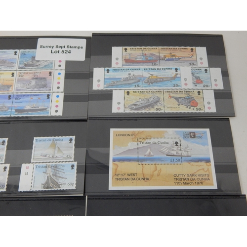 524 - Ships and vehicle stamps from Tristan Da Cunha.