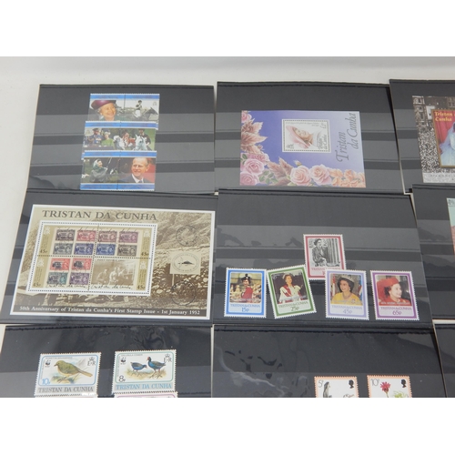 525 - A larger collection of stamps from Tristan Da Cunha, some singles, mini sheets and
other varieties.