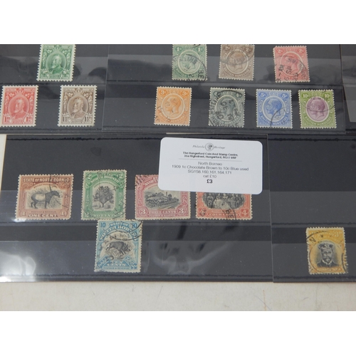 530 - Brilliant selection of stamps from Rhodesia & North Borneo.