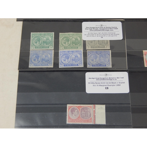 685 - A fine collection of stamps from St kitts-Nevis. Including a set of 1938-50 Wmk mult
Script CA 2d sc... 