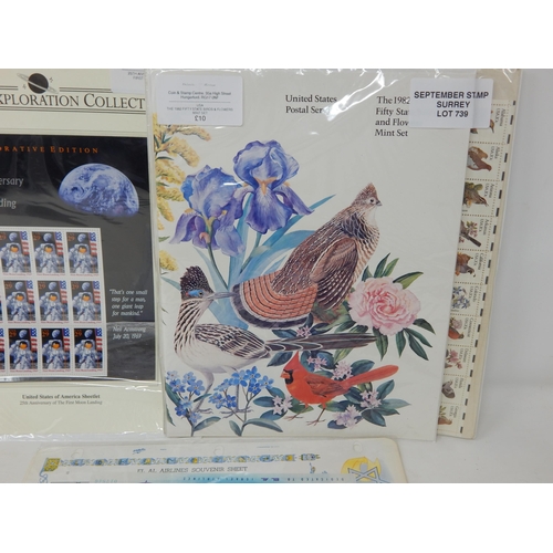 739 - Another collection of mini sheet from variou countries, including USA Fifty stat Birds
and flowers M... 