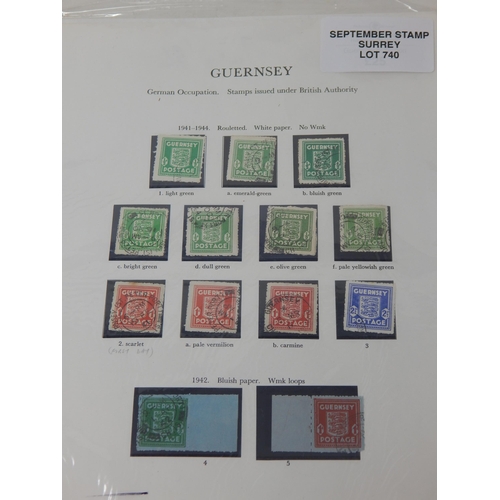 740 - Guernsey collection of German occupation stamps. Issued under British Authority.