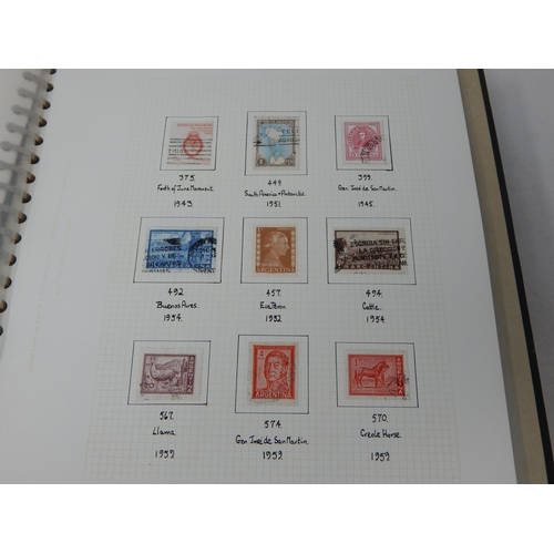 791 - World stamp album in box. Partially full.