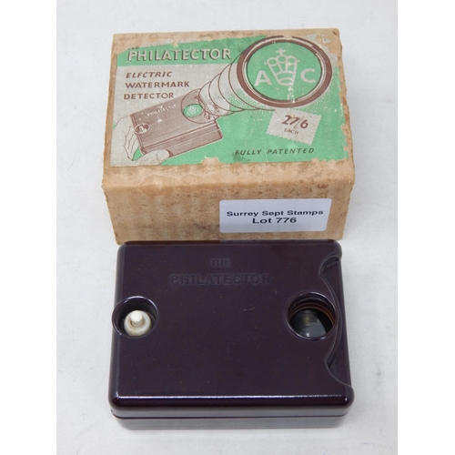 776 - Vintage complete with box Philatector. Electric Watermark detector.