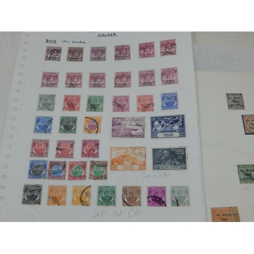 914 - Malaya selection on vintage album pages inc Johore (cat £85+)