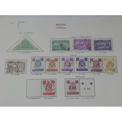 979 - BHOPAL Official stamps Mint Hinged on vintage album page. (cat £290+)