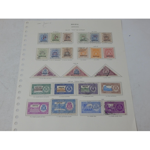 980 - BHOPAL Official stamps Mint hinged on vintage album page (cat £280+).