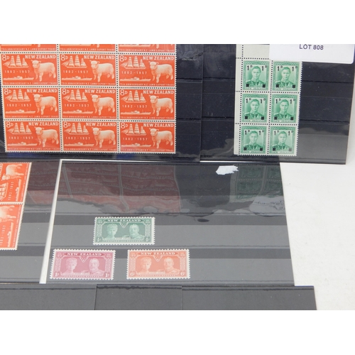 808 - New Zealand - a good selection of inc blocks, overprints, etc mainly Mint