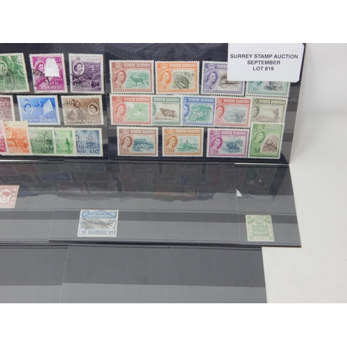 819 - British North Borneo selection inc 4c pink SG6 VFU (cat £400+)