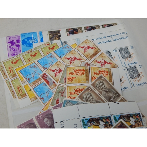 976 - Collection of Mint Spain stamps in blocks