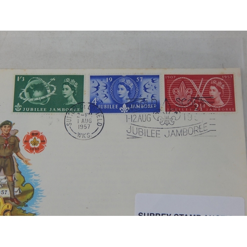 975 - 1957 Jubilee Jamboree Cover postmarked 1 August 1957 plain