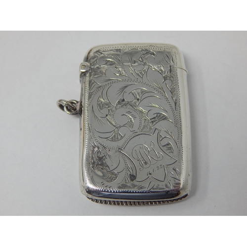 406 - Silver Vesta Case Hallmarked Birmingham 1919 by Thomas Hayes