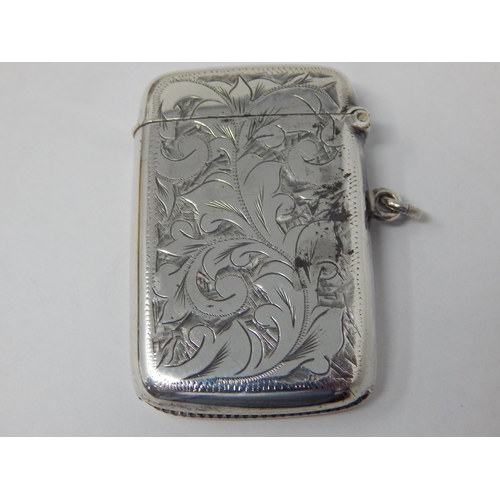 406 - Silver Vesta Case Hallmarked Birmingham 1919 by Thomas Hayes