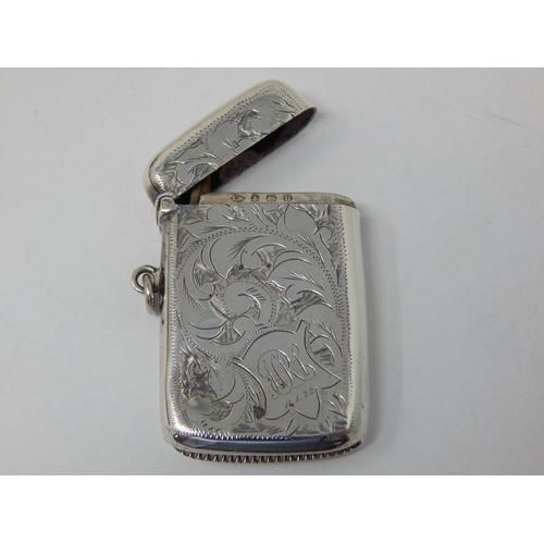 406 - Silver Vesta Case Hallmarked Birmingham 1919 by Thomas Hayes