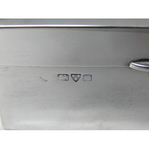 408 - Chester Hallmarked Silver Cigarette Box with Cedar Lining & Weighted Base: Gross weight 565g