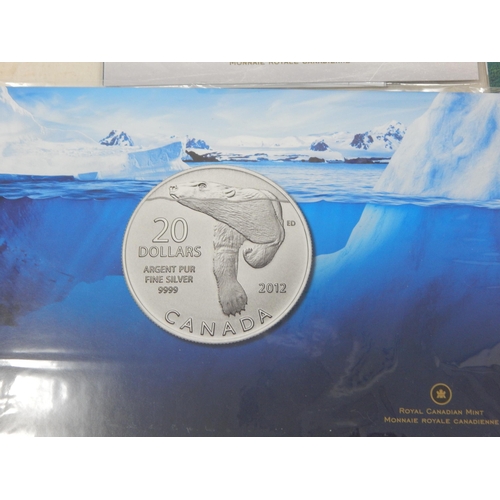 112 - Royal Canadian Mint Fine Silver Coins: Farewell to the Penny 2012: Polar Bear 2012: Ice Hockey 2013:... 